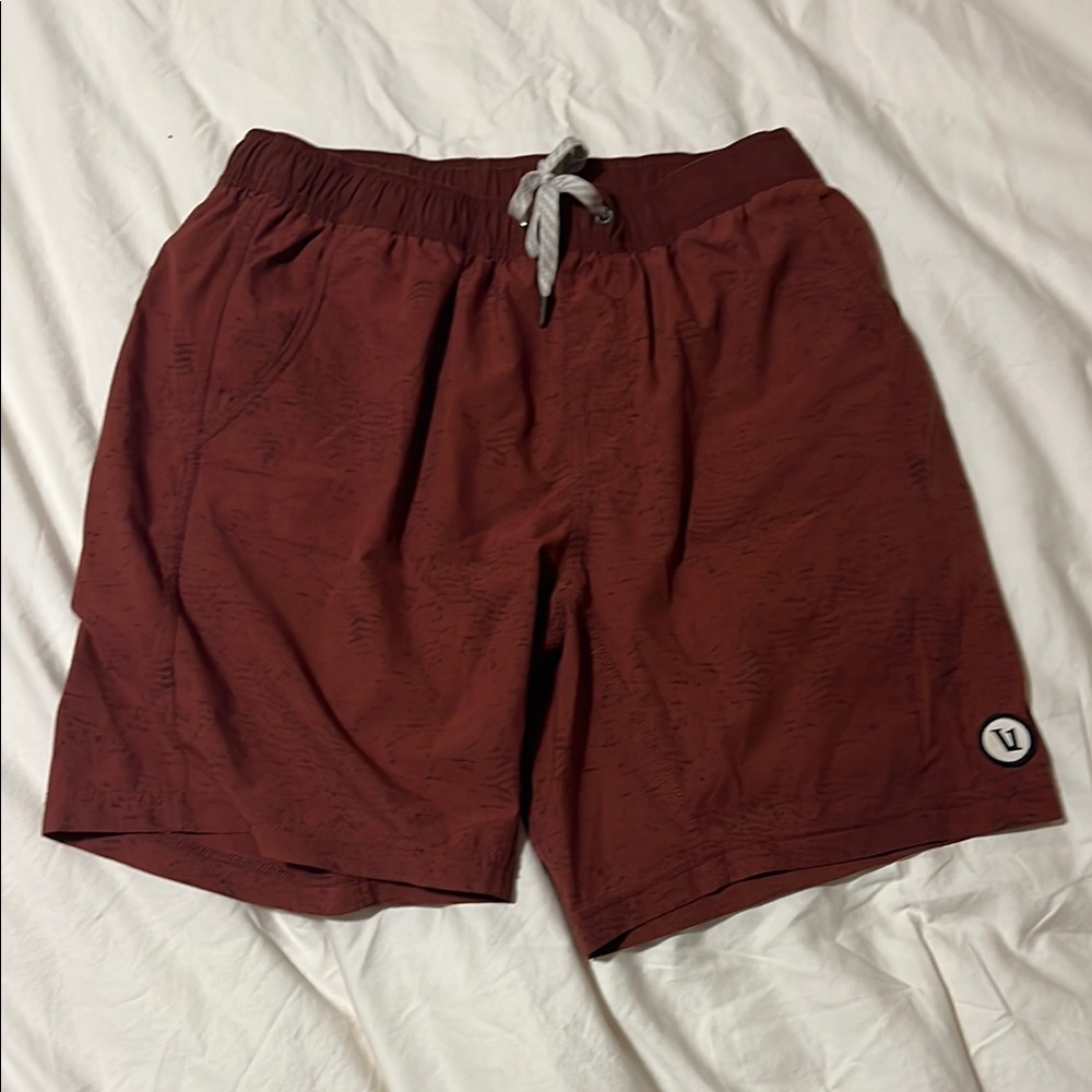 Red Brick Vuori Athletic Shorts with Logo